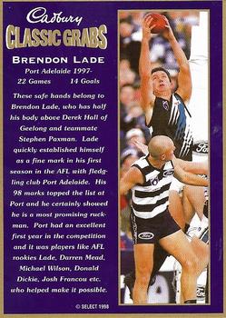1998 Cadbury Classic Grabs #19 Brendon Lade Back